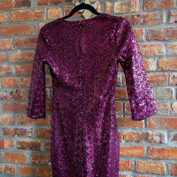 Express Red Sequin Cocktail Dress - Picture 4 of 6